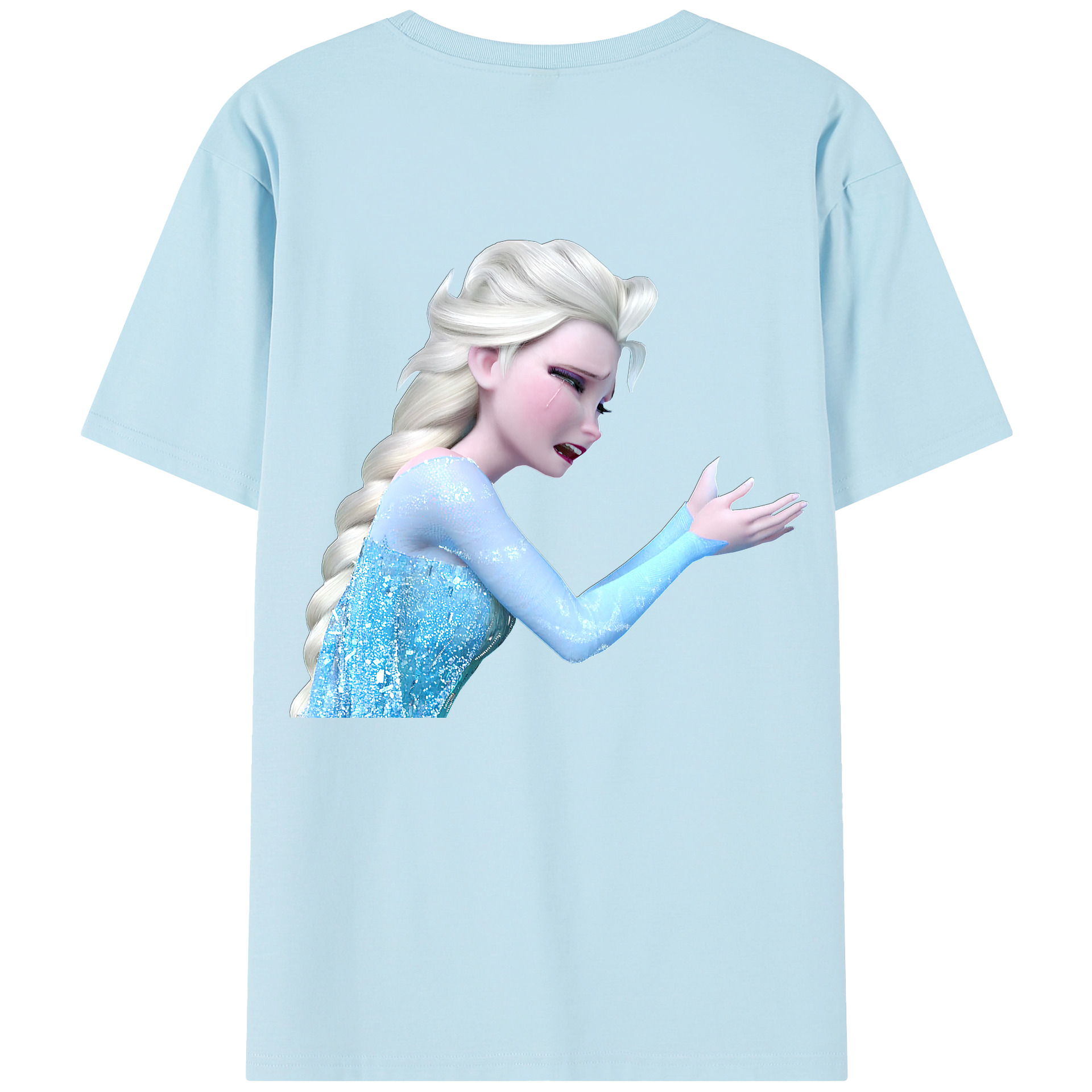 （画像用） アナと雪の女王 アンナ エルサ Frozen Anna Elsa 綿100％半袖Tシャツ（背面プリント）